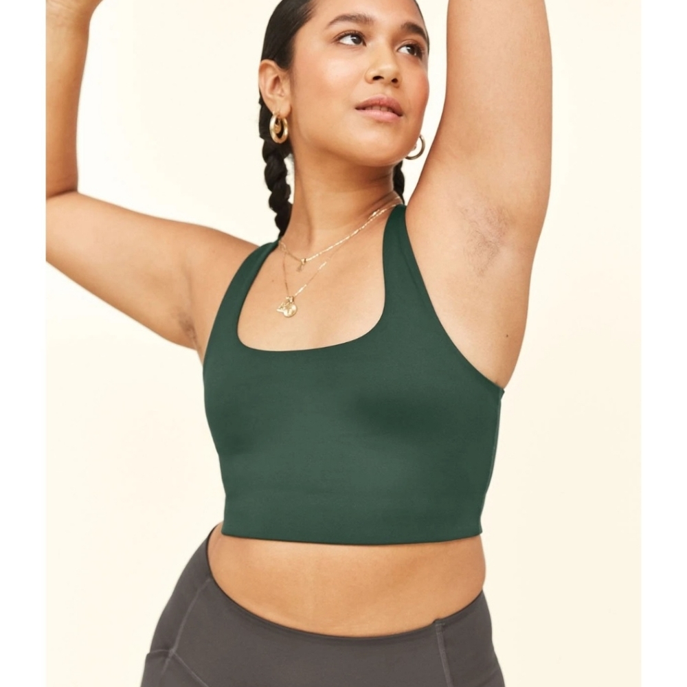 Girlfriend Collective Paloma Racerback Bra in Moss